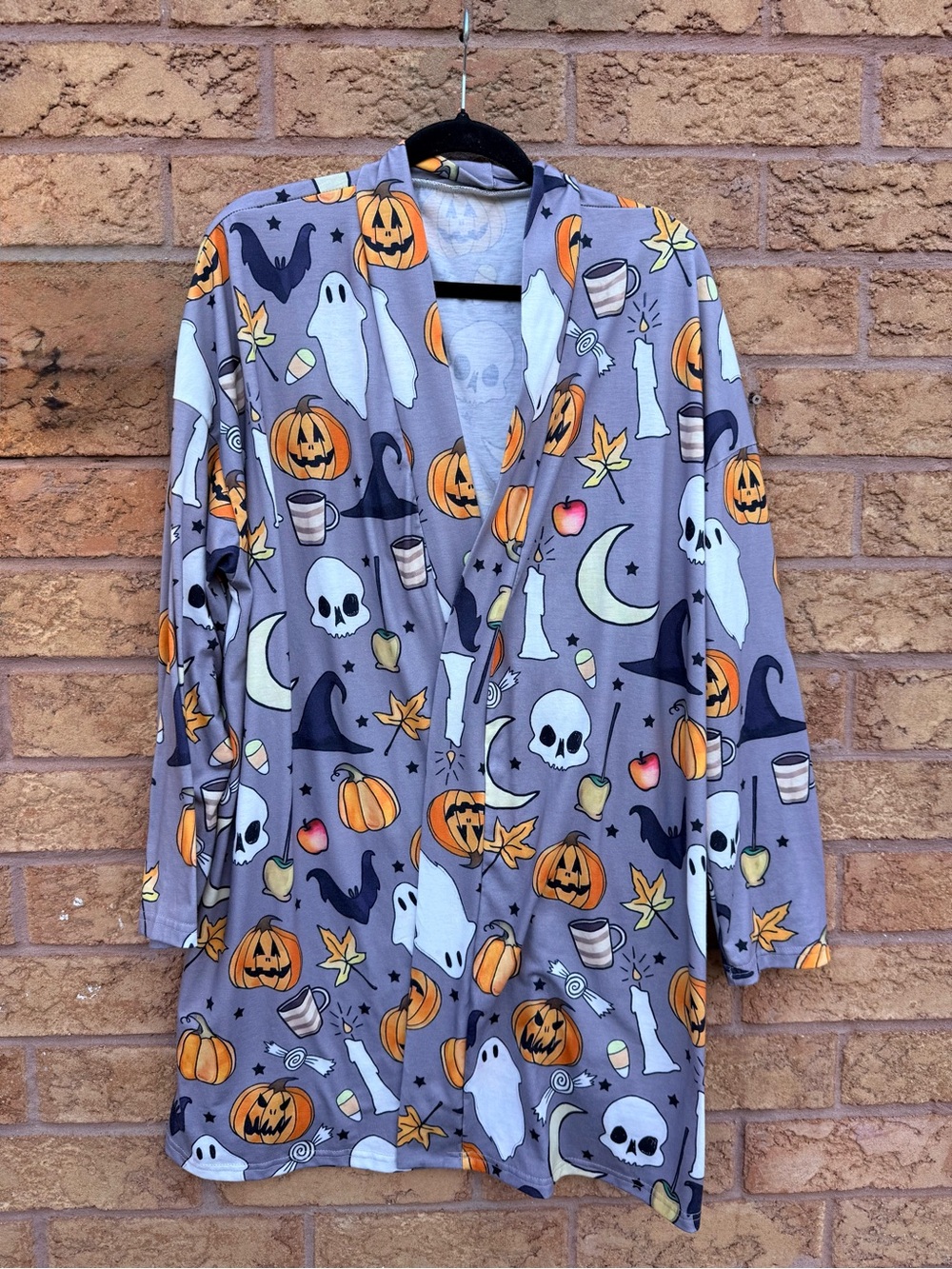 🌿2/$25 • Women’s Halloween Ghost & Pumpkin Long Sleeve Open Front Cardi